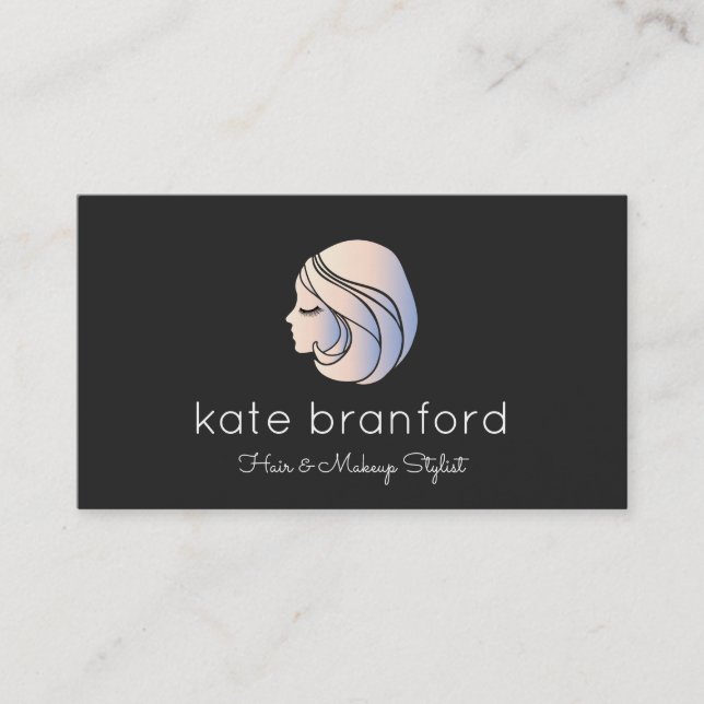 Beauty Girl's Ansikte Cosmetolog Visitkort (Framsida)