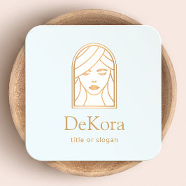 Beauty Girl's Ansikte Hair, Ögon, Läppar Makeup Fyrkantigt Visitkort