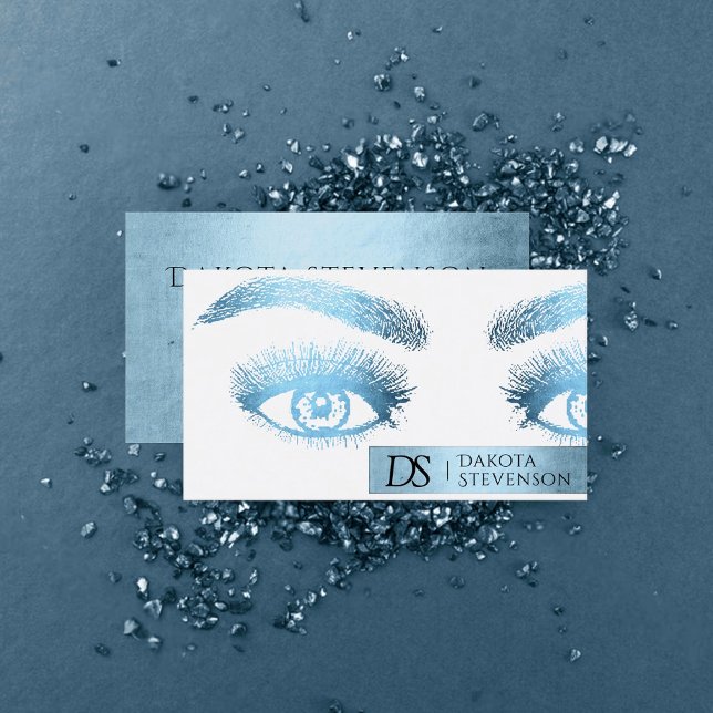 Beauty Glam Professionell | Glitzy Robin Egg Blue Visitkort (Skapare uppladdad)