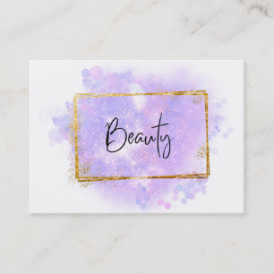 *~* BEAUTY - Glitter Guld Ram Lavender Glow Visitkort