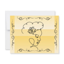 Beauty: Goldenrod Line Art Blank Card