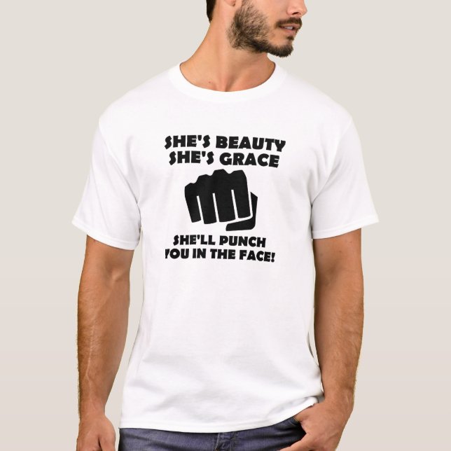 Beauty Grace Slår Funny Tshirt T Shirt (Framsida)