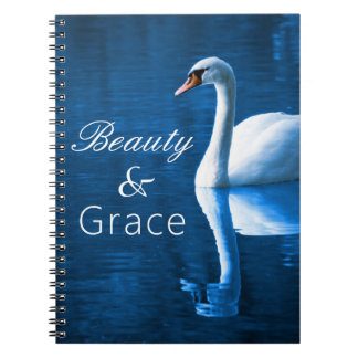 Beauty Grace Tranquil Sjö White Svan Anteckningsbok
