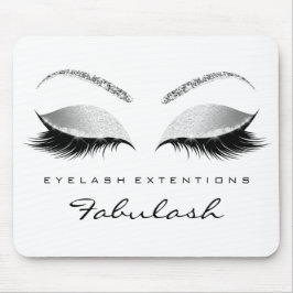 Beauty Grått White Lash silver Glitter Musmatta
