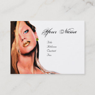 BEAUTY, HAIR, GÖR KONST,Monogram Black White Visitkort