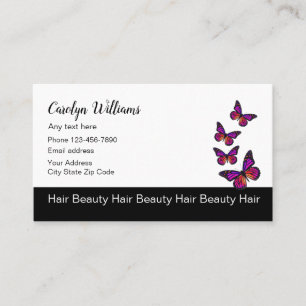 Beauty Hairdresser Butterfly Design Visitkort