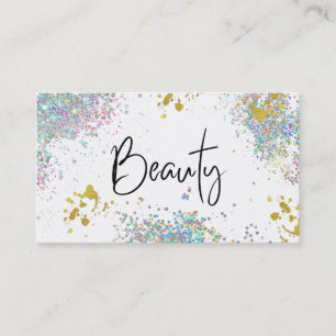 *~* BEAUTY Hologram Holograph Guld Glitter Visitkort