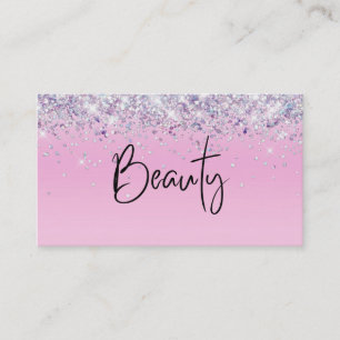 *~* BEAUTY Hologram Holograph Rosa Glitter Visitkort