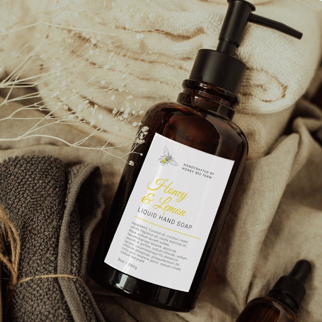 Beauty honey bebe gult tvålsetikett för flytande h vinetikett (Skapare uppladdad)