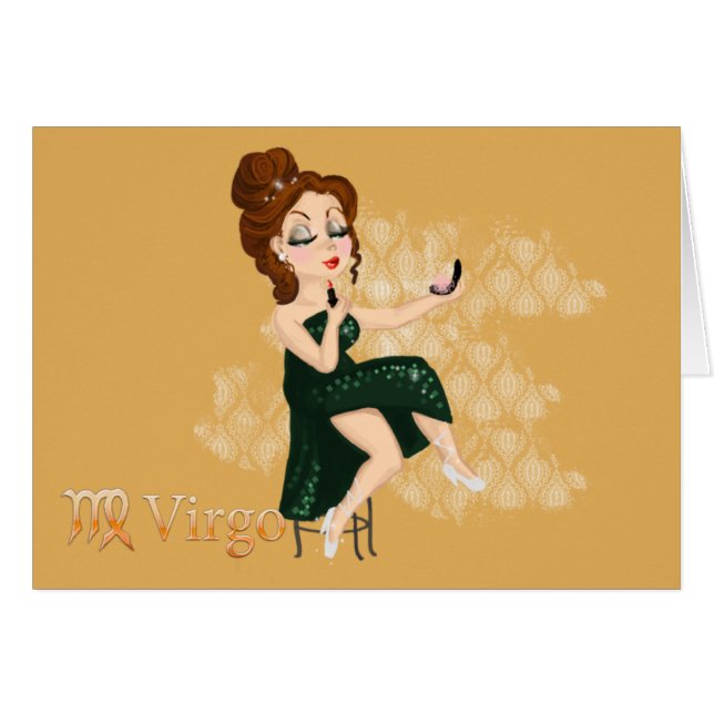 Beauty horoscope Våg Zodiac-tecken Hälsningskort (Framsidan Horizontal)