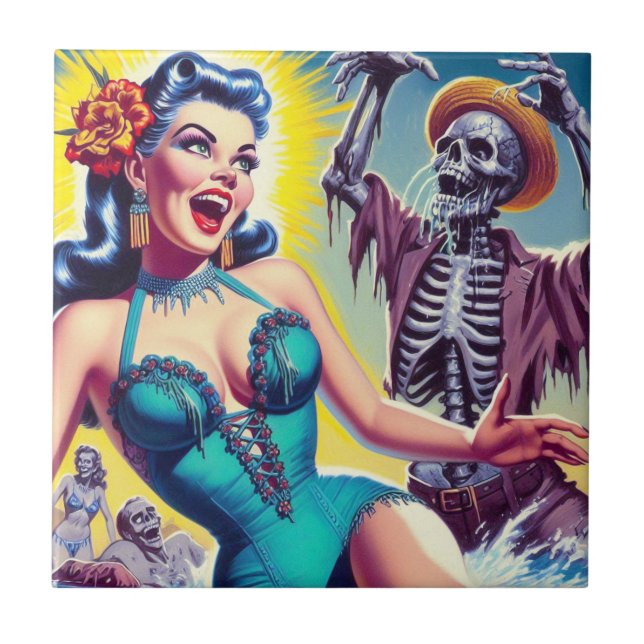 Beauty Horror Girl Kakelplatta (Framsidan)