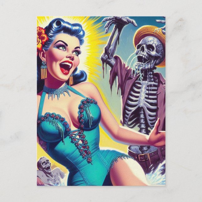 Beauty Horror Girl Vykort (Framsida)