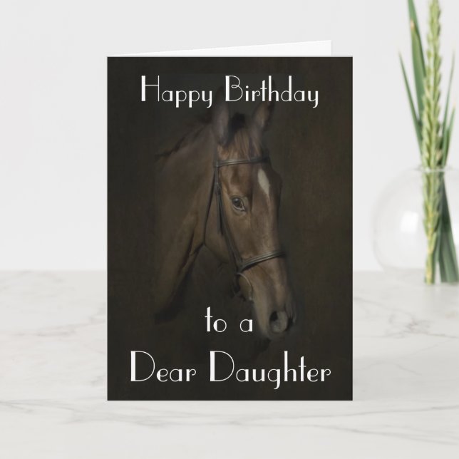 "BEAUTY" HORSE DAUGHTER GREETING Card Kort (Framsida)