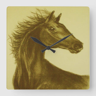 "Beauty" Horse Wall Clock Fyrkantig Klocka