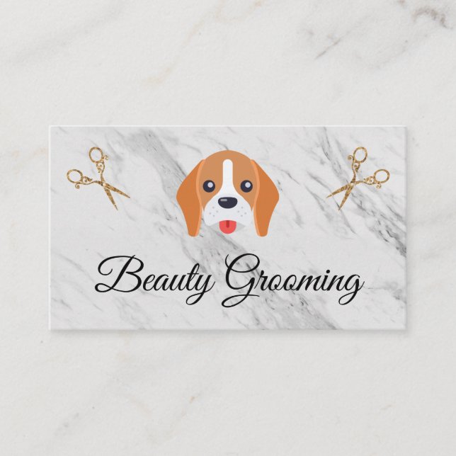 Beauty Hund Groomer Elite Shears Visitkort (Framsida)