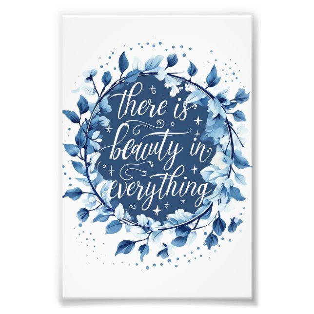 Beauty i allt citat typography wall art fototryck (Framsidan)