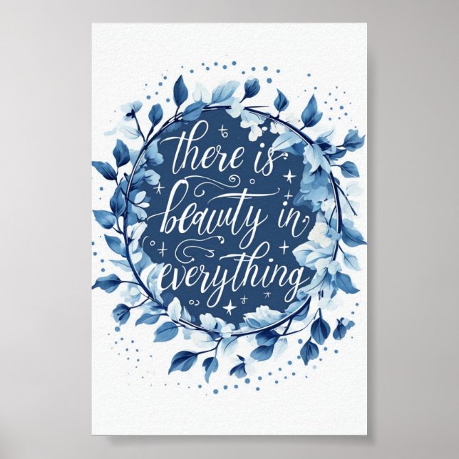 Beauty i allt citat typography wall art poster (Framsidan)