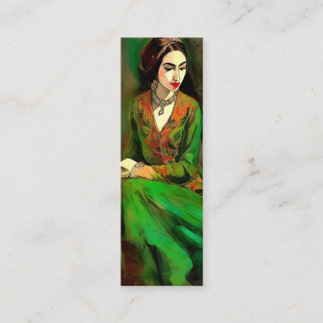 Beauty in Grönt Bookmark Mini Visitkort (Framsida)