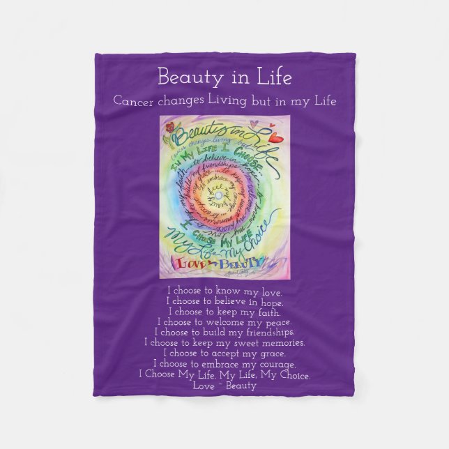 Beauty in Life Cancer Dikt Chemo Fleece Blanket (Framsidan)