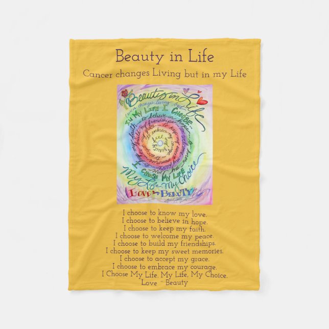 Beauty in Life Cancer Dikt Chemo Fleece Blanket (Framsidan)