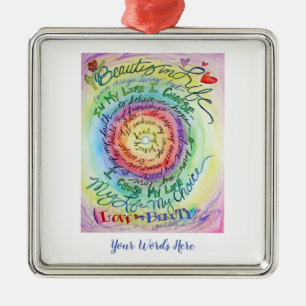 Beauty in Life Cancer Dikt Ornaments Julgransprydnad Metall