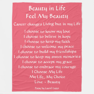 Beauty in Life Cancer Dikt Ull Chemo Blanket Fleecefilt