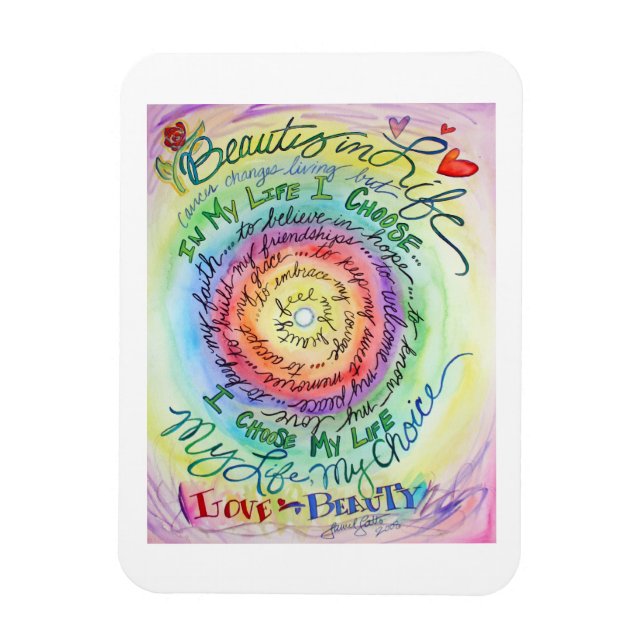 Beauty in Life Rainbow Cancer Dikt Art Magnets Magnet (Vertikal)