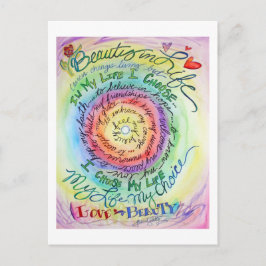 Beauty in Life Round Rainbow Postcard Vykort