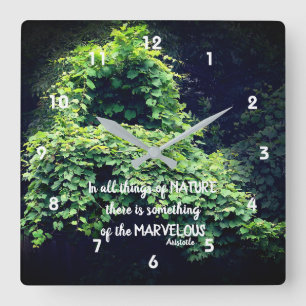 Beauty in nature Vines inspirational Quote Fyrkantig Klocka