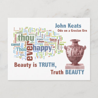 Beauty is Truth - John Keats - Grecian Urn Vykort