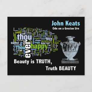Beauty is Truth - John Keats - Grecian Urn Vykort