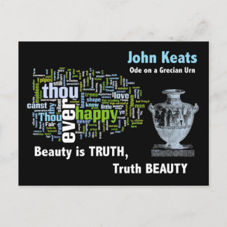 Beauty is Truth - John Keats - Grecian Urn Vykort