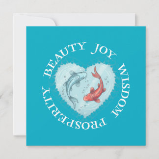 Beauty , Joy, Wisdom Prosperity Koi  Inbjudningar