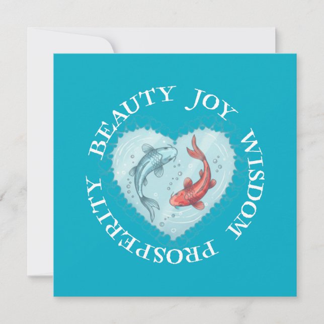 Beauty , Joy, Wisdom Prosperity Koi  Inbjudningar (Framsida)