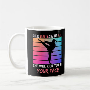 Beauty Karate Girl Kick You Taekwondo Jiu Jitsu Kaffemugg