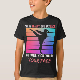Beauty Karate Girl Kick You Taekwondo Jiu Jitsu T Shirt