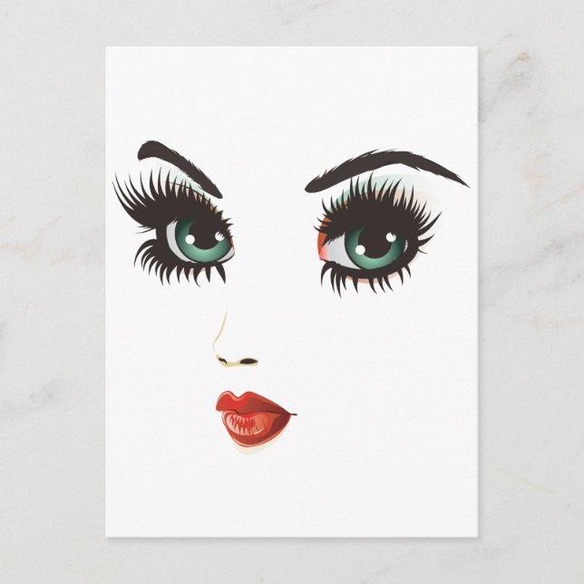 Beauty Kvinnan ansikte Vykort (Framsida)