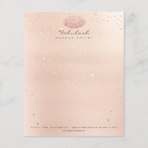 Beauty Läppar Kiss Makeup Artist Confetti Ro Guld Flygblad