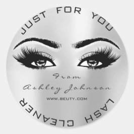 Beauty Lash Extension Makeup Cleaner Grått Runt Klistermärke