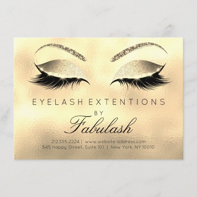 Beauty Lash Extension Salon Aftercare Guld Glass (Framsida)