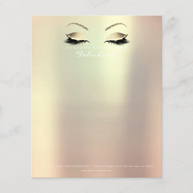 Beauty Lash Makeup Stylist Eyebrows Guld Ro 1 Flygblad (Framsidan)