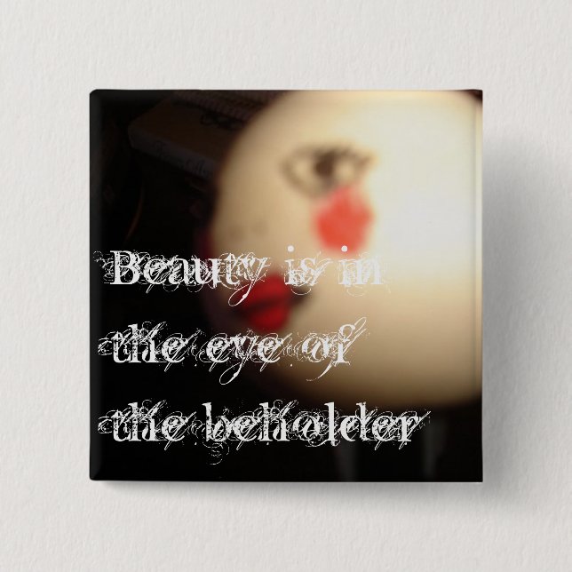 Beauty ligger Öga i Beholder Pin Knapp (Framsida)