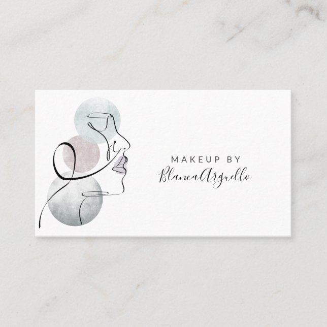 Beauty Logotyp Makeup Artist Business och Möte Visitkort (Framsida)