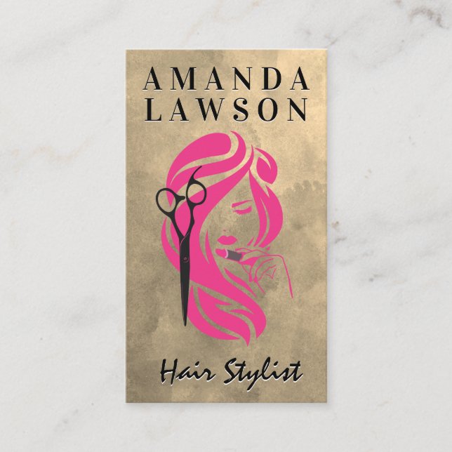 Beauty Logotyp | Salon Scissors Visitkort (Framsida)