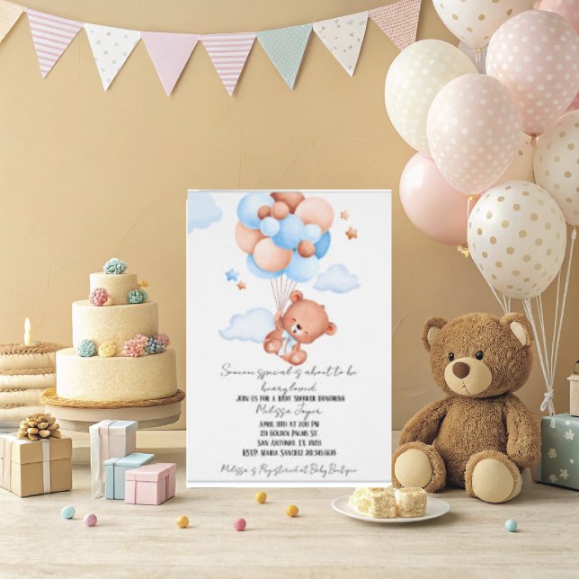 Beauty Loved Baby Shower Invitation  Inbjudningar (Personalize this cute beary love baby shower invitation. )