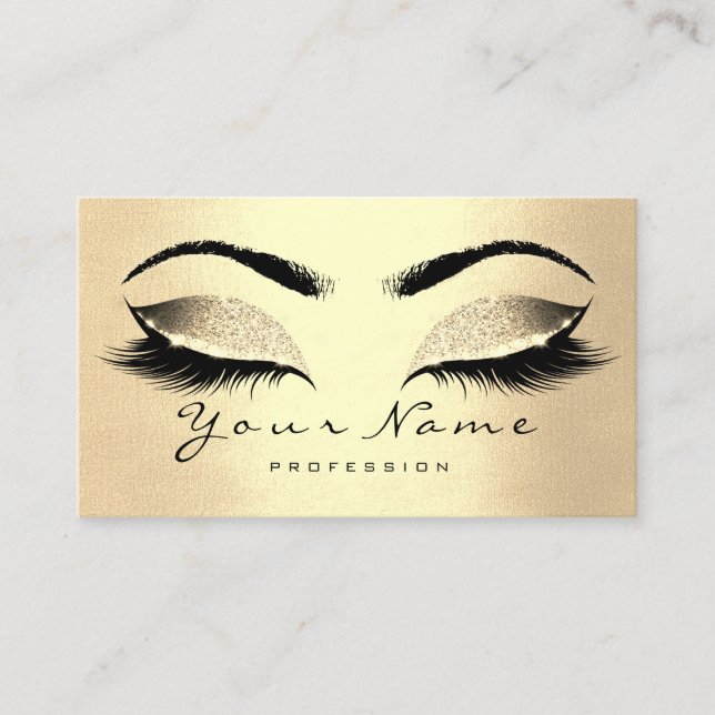 Beauty Loyalty Card 10 Lash Champaigne Guld Krona Lojalitetskort (Framsida)