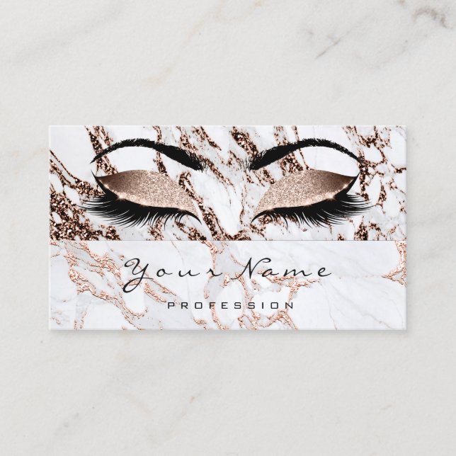 Beauty Loyalty Card 10 Lash Ro Guld Coppe Marble Lojalitetskort (Framsida)