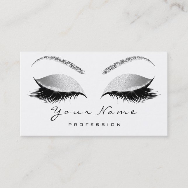 Beauty Loyalty Card 10 Lash WhiteGray Silver Krona Lojalitetskort (Framsida)