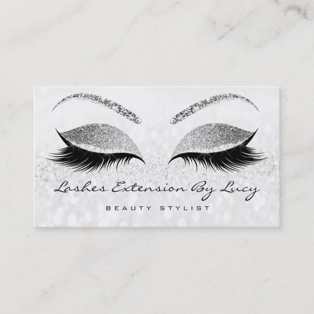 Beauty Loyalty Card 10 Makeup Lash Silver Grått Lojalitetskort (Framsida)