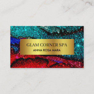 *~* Beauty Luxury Rainbow QR Glitter Glitz Glam Visitkort